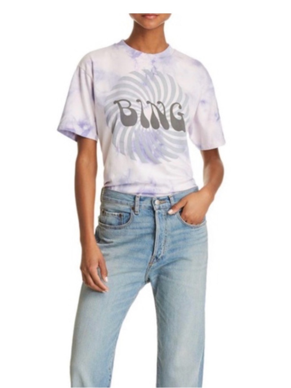 Anine Bing Light Lavender Crewneck Tee